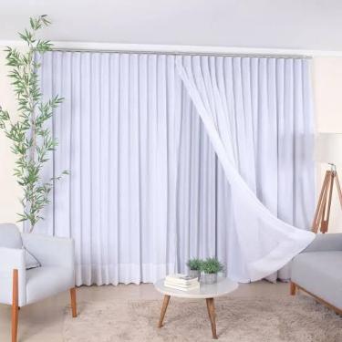Imagem de Cortina Gaze Linho Com Forro 6M X 2.60 Altura -Trilho Suíço
