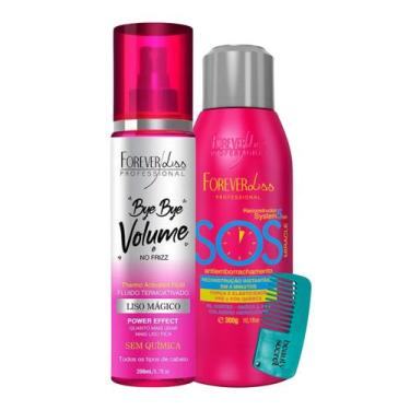 Imagem de Kit Bye Bye SOS Forever Liss e Mini Pente Beauty Secret