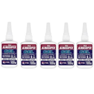 Imagem de Kit 5 Cola Gel Instantânea Alta Velocidade 100G - Almasuper