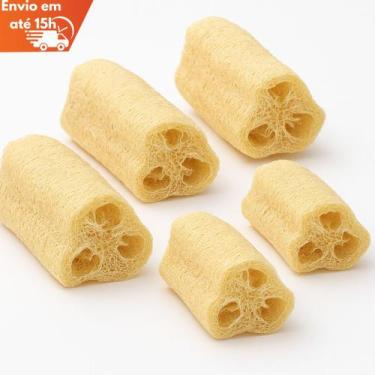 Imagem de 5 Esponja Bucha Vegetal Natural Banho Esfoliação - ESPONFLORA