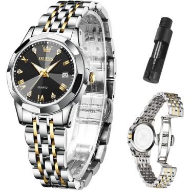 Imagem de Relógio OLEVS, vestido feminino, diamante, quartzo analógico, aço inox