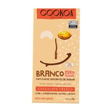 Imagem de Chocolate Branco Crocante Zero Açúcar Vegano Cookoa 75g