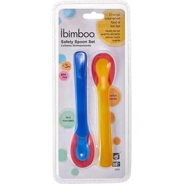 Imagem de Kit Com 02 Colheres Infantil Termosensível Azul e Amarelo - Ibimboo