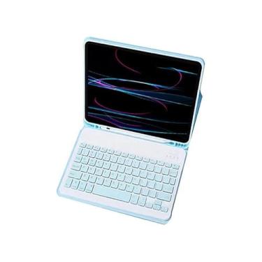 Imagem de Capa Para Tablet Com Teclado Bluetooth Para Samsung Tab S7 Plus/S7 FE/S8 Plus 12,4 Polegadas (Céu Azul, Teclado comum)