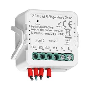 Imagem de Medidor De Energia Inteligente Wifi 80A 1/2 Gang Tuya PV Solar Monitor