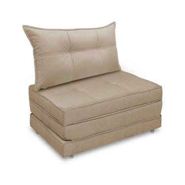 Imagem de Pufe Cama Dobrável 90cm Solteiro Com Almofada
