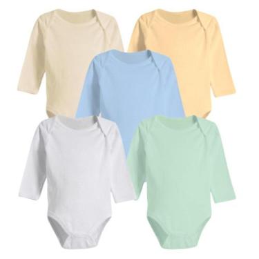 Imagem de Kit 5 Peças Roupa Bebê Body Manga Longa Enxoval Menino - SOF & ENZ KID