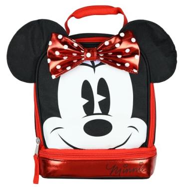 Imagem de Minnie Mouse Lancheira Minnie3D Design Metálico Compartimento Duplo Isolado Lancheira Tote