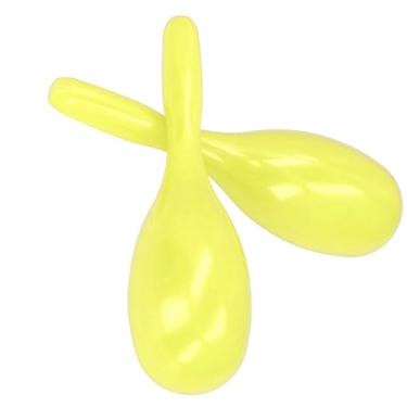 Imagem de WALFRONT 2PCS Música de Plástico Maracas Shakers Noisemaker Oval Em Forma de Formato Infantil Instrumentos Musicais de Brinquedo Hand Percussion Catcles (Amarelo)