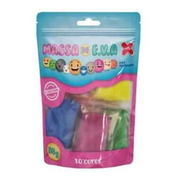 Imagem de Massa de EVA 50g com 10 Cores Sortidas – Macia, Flexível, Não Tóxica, Para Artesanato, DIY e Modelagem