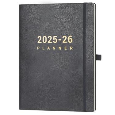 Imagem de Agenda 2024-2025 - julho de 2024 - junho de 2025, agenda 2024-2025 diária, semanal e mensal, 21,6 cm x 28 cm, porta-canetas, adesivos de calendário, bolso, 25 páginas de notas, capa de couro
