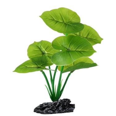 Imagem de Decoração de aquário de peixes, decoração de plantas de plástico artificial, rede de almofada de folhas betta de 15 cm, plantas de aquário de seda artificial, peixes dourados esconde pequenos aquários