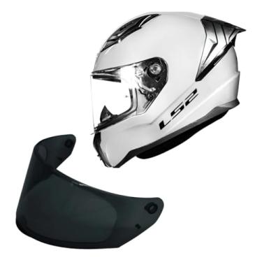 Imagem de Kit Capacete Moto Ls2 FF810 Vigo Branco + Viseira Fume (56)