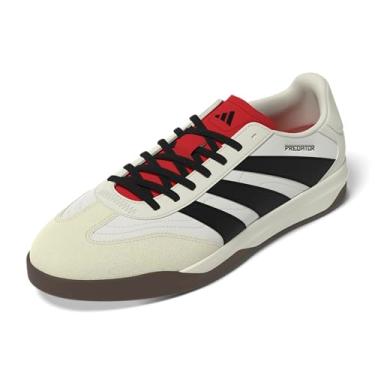 Imagem de adidas Tênis de futebol unissex Freestyle Indoor, Branco/Preto/Rubi Puro, 12 Women/11 Men