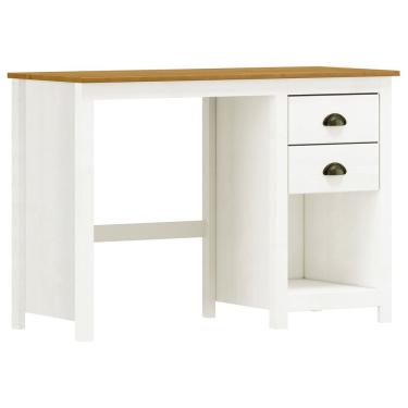 Imagem de Mesa Para Escritório Escrivaninha Home Office 2 Gavetas Mazzaro F06 Branco Freijó - Lyam Decor