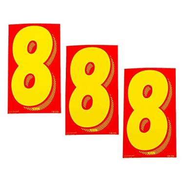 Imagem de EZ Line Decalques de vinil para carros vermelhos e amarelos adesivos de número grande número para-brisa números revendedor suprimentos EZ136 (número 8)
