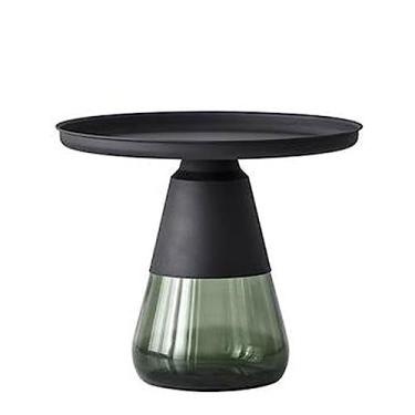 Imagem de Mesa de centro de design simples, mesa de canto redonda, mesa lateral pequena para espaços pequenos, mesa lateral de luxo com base de vidro, mesa de centro moderna, mesa lateral minimalista totalmente