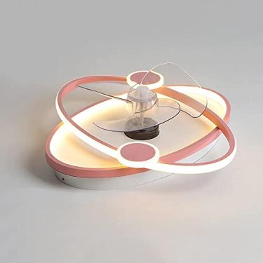 Imagem de Luz de teto com ventilador invisível de 3 folhas, luminária decorativa LED infinitamente regulável de 78 W, ajuste de velocidade do vento de 3 velocidades, operação silenciosa, para sala de