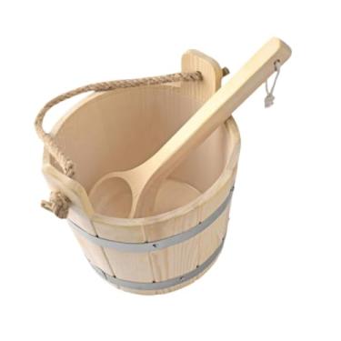 Imagem de Baoblaze Barril de sauna de madeira e acessórios de sauna de concha 5L práticos, convenientes, grande capacidade, portáteis para banheiro, spa, banho, casa