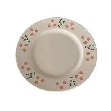Imagem de Prato de serviço vintage pequenas flores fragmentadas prato de jantar prato de cerâmica prato de sobremesa café da manhã prato de sobremesa branco redondo comida ocidental prato comida chinesa pratos