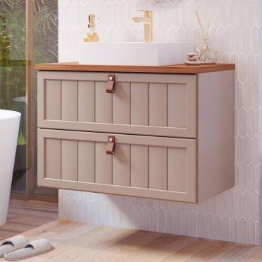 Imagem de Armário de Banheiro Sense 80 Cm 1 Porta e 1 Gaveta 100% Mdf Cappuccino/Freijó - Mgm Móveis