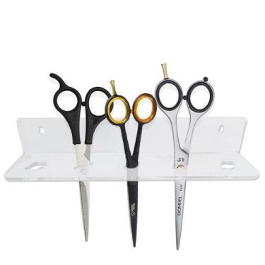 Imagem de Porta 5 Tesouras Barbeiro Acrilico Transparente Salao Regua Horizontal