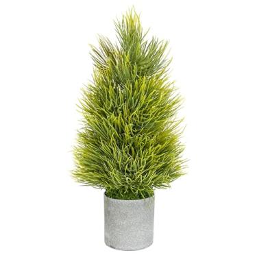 Imagem de Árvore de Natal de mesa, pequena árvore de Natal artificial de 38 cm inclui vaso para mesa, mesa, decoração de Natal em casa
