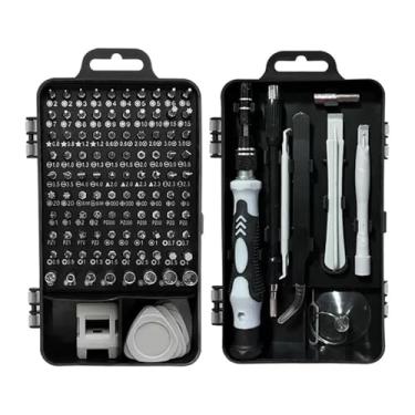 Imagem de Conjunto de chaves de fenda de precisão 115 em 1, kit de ferramentas de reparo eletrônico, broca micromagnética com eixo flexível para telefone, Mac, computador, relógio, console, campainha