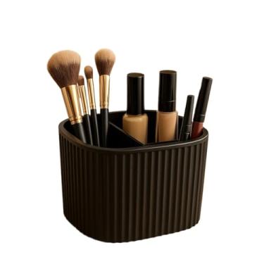 Imagem de Organizador de Banheiro com Divisórias - Porta Escova, Pasta e Sabonete Líquido | Caixa Multifuncional para Pia(preto)