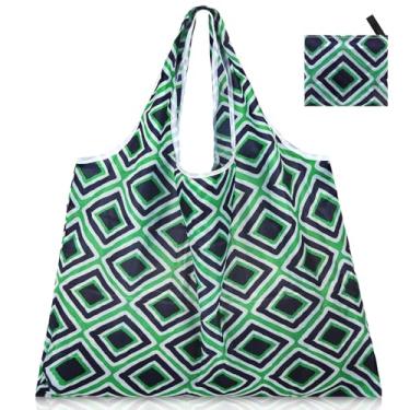 Imagem de Sacolas de compras reutilizáveis de poliéster dobrável, lindas sacolas de compras reutilizáveis para mulheres, grandes, resistentes, laváveis na máquina, Xc-037, Large