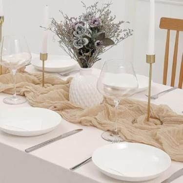 Imagem de Caminho de mesa de gaze transparente de outono de 395 cm - decoração de casamento, chá de panela e ação de graças (laranja queimado)
