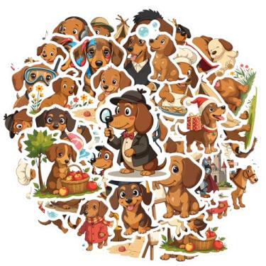 Imagem de 35 peças de personagens de cães adoráveis cães alegres caprichosos criativos coloridos encantadores para guitarra, laptop, capacete, skate, faça você mesmo, telefone, guitarra, laptop, notebook, mala