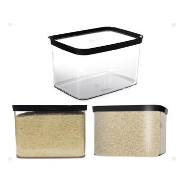 Imagem de 2X Pote Grande Com Tampa Hermetica 4L Arroz Feijao Qualidad
