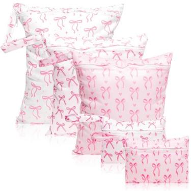 Imagem de Conjunto de bolsas de fraldas para bebês R HORSE, laço rosa impermeáve