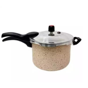 Imagem de Panela de Pressão 4,5 Litros Alegrete - Antiaderente, Alumínio, 5 Anos de Garantia, Cor Bege - Ideal para Feijão, Carnes e Receitas do Dia a Dia