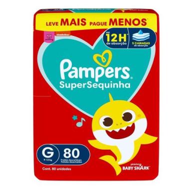 Imagem de Fralda Descartável Pampers Supersequinha Jumbo G 80 Tiras, G, 80