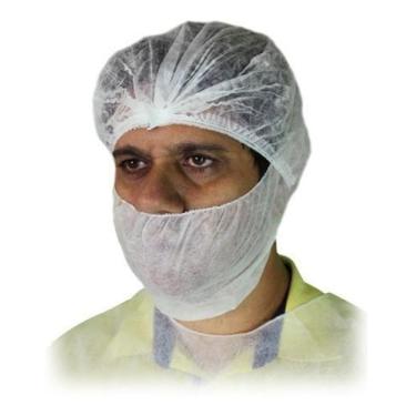 Imagem de Protetor De Barba Em Tnt Branco Com 50 Peças Pronta Entrega - ARADESC