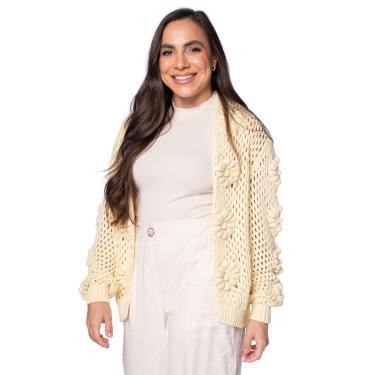 Imagem de Casaco Feminino Biamar Algodão Ponto Margarida Amarelo-Feminino