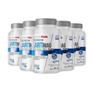 Imagem de Kit 5 ARTIMAG Colágeno tipo II ClinicMais 60 cápsulas