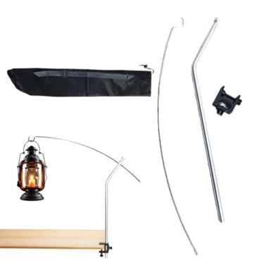 Imagem de Poste de luz portátil - poste de lanterna de acampamento ao ar livre - suprimentos de piquenique de jardim, acessórios de rack de iluminação, suporte de instalação para mochila e caminhada