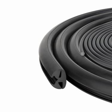 Imagem de M M SEALS E009 EPDM vedação de janela de borracha densa com trava de vedação de janela, trava de reboque (interna), serve para vidro de 3/16 polegadas e borda de painel de 3/32 polegadas, 5 Feet, Black