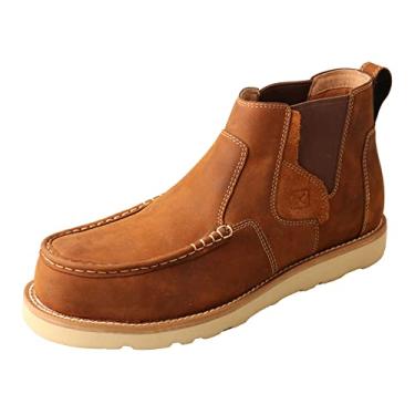 Imagem de Twisted X Bota masculina de 10 cm Nano Toe Chelsea para trabalho – Botas de segurança moc Toe feitas com tecnologia CellSole Comfort, Sela oleada, 8 Wide