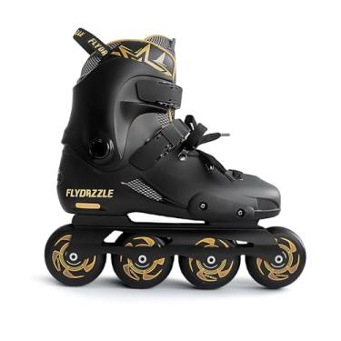 Imagem de FLYDAZZLE Patins em linha para homens urbanos - Freeride Slalom City Street Skating, bota rígida ABEC-9 Suporte de tornozelo com rolamento, cadarços de palmilhas bônus (US10)