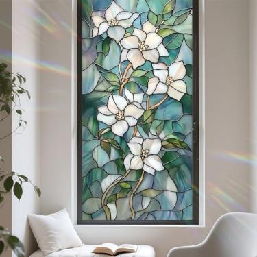 Imagem de Película de privacidade para janela, design de vitral com aderência estática, proteção solar, não adesiva, capa removível para escritório em casa 43 x 100 cm (# 5)