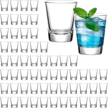 Imagem de SUN GKOTTA Conjunto de 80 copos de vidro, copos de shot de 51 g a granel com base pesada, pequenos copos de vidro para vodca, tequila, expresso, chocolate, cerveja, uísque