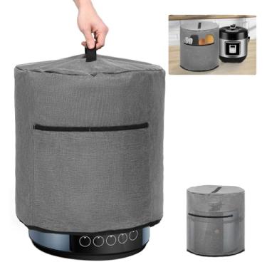 Imagem de Capa contra poeira para panela de pressão, capa protetora de panela de arroz isolada de poliéster impermeável de 8 litros com alça de transporte e bolso, acessórios dobráveis para fritadeira de ar
