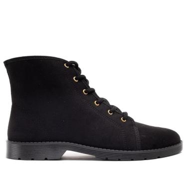 Imagem de Coturno Feminino Moleca em Camurça Preto-Feminino