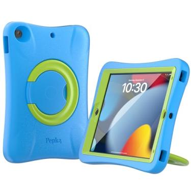 Imagem de Pepkoo Capa para iPad compatível com iPads 9ª, 8ª e 7ª geração, capa para tablet infantil, proteção total da tela e do corpo, capas protetoras antiderrapantes resistentes para iPad