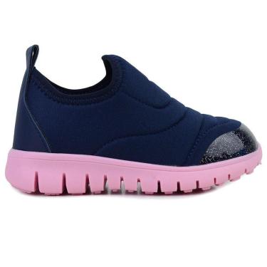 Imagem de Tenis Infantil Menina Novope Calce Facil Gliter Azul e Rosa-Feminino