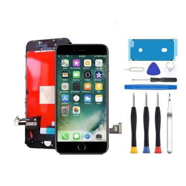 Imagem de Yuntunele Substituição de tela para iPhone 8/8G 4,7 polegadas LCD digitalizador tela sensível ao toque conjunto de moldura de tela de substituição com ferramentas de reparo (preto)